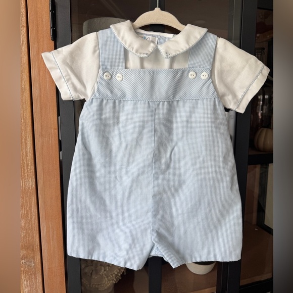 Petit Ami Baby boy jonjon heirloom outfit matching set collar romper embroidered - Picture 1 of 8